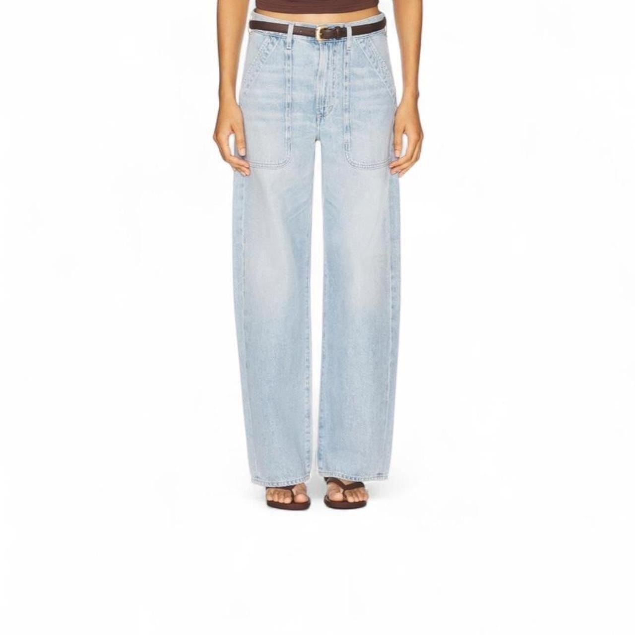 Citizens Of Humanity Ayla Cargo Jeans Cloud Nine Light Blue Sz 23 Wide Leg Nwot